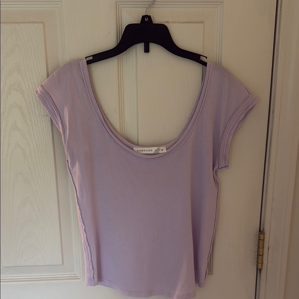 Lavender Scoop Neck Women's Top